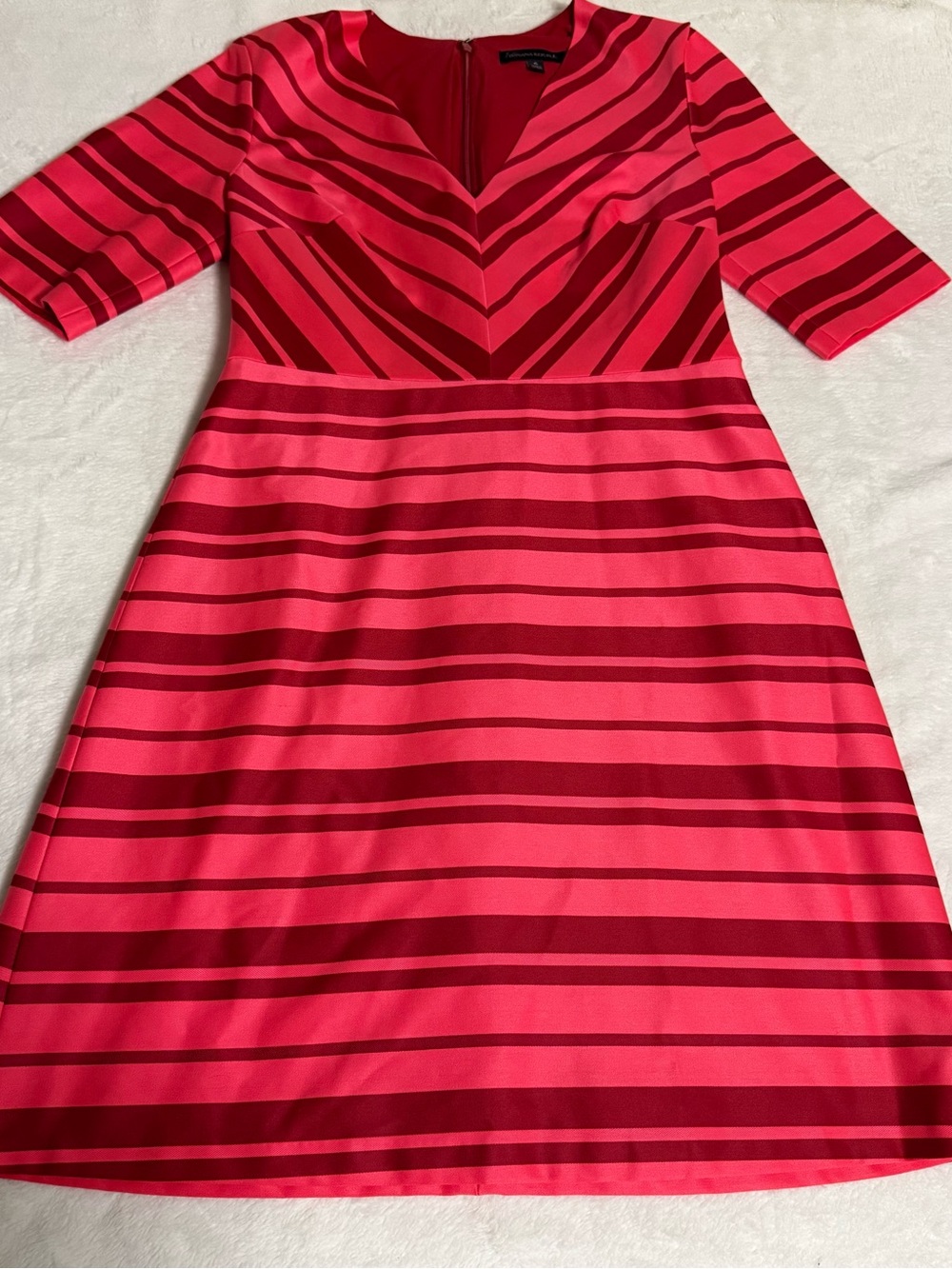 Banana Republic Pink and Burgundy Striped Midi Dress